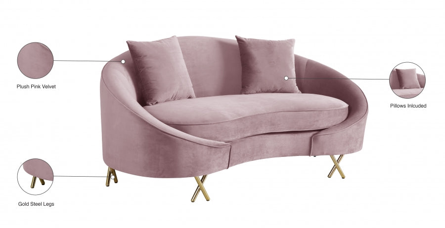 Causeuse serpentine en velours 