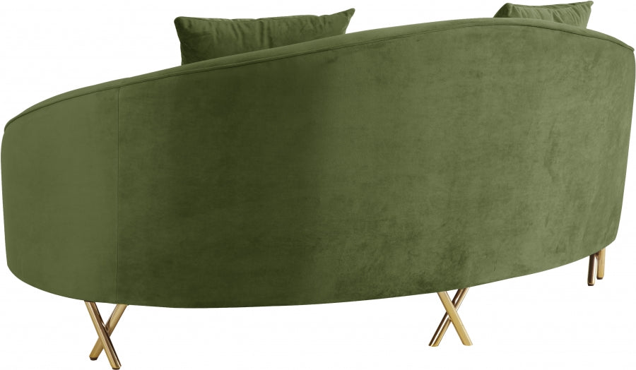 Causeuse serpentine en velours 