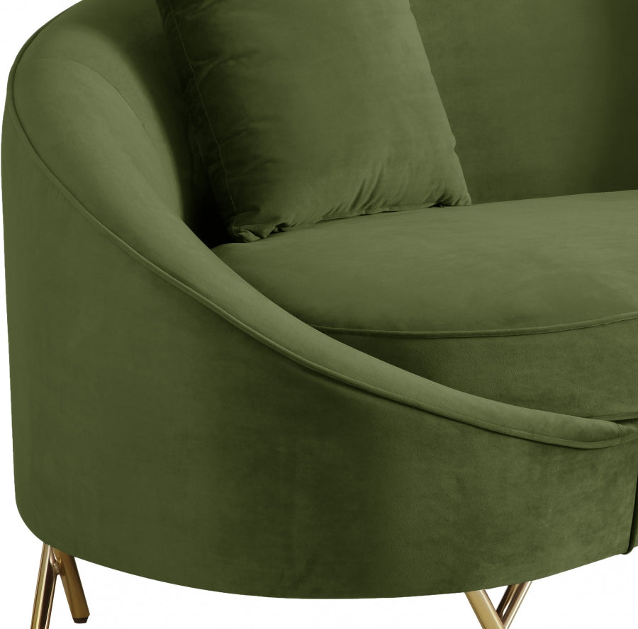 Causeuse serpentine en velours 