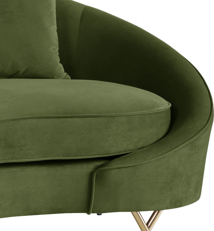 Causeuse serpentine en velours 