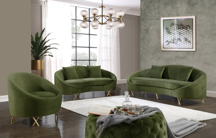 Causeuse serpentine en velours 