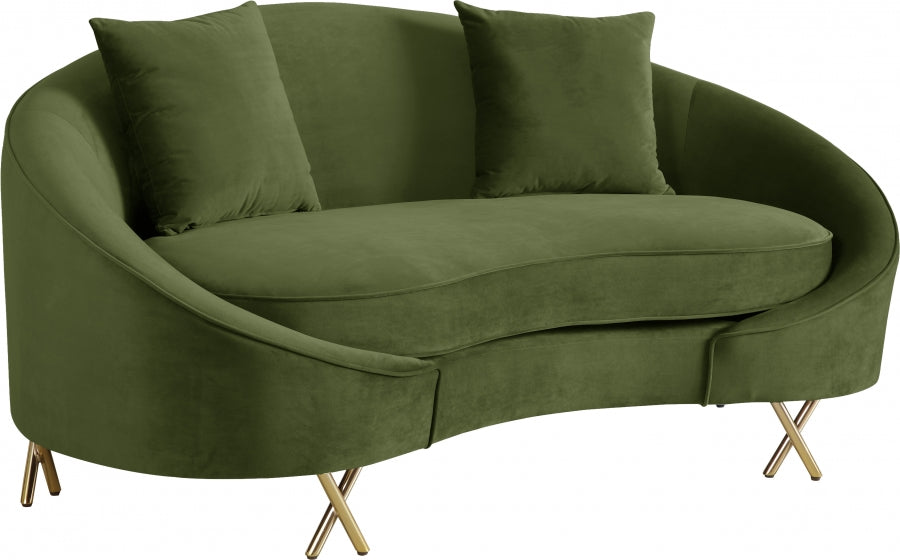Causeuse serpentine en velours 