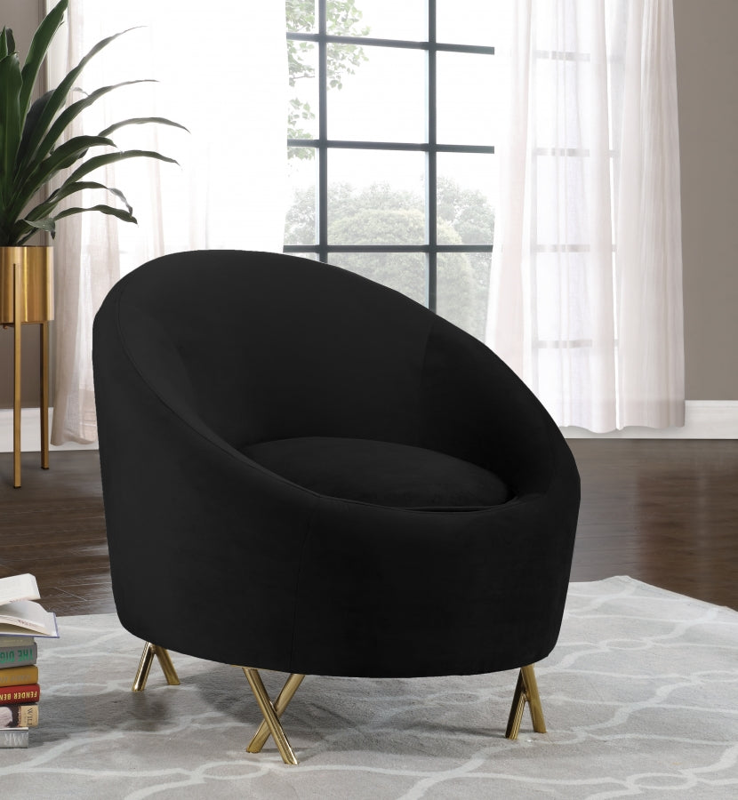 Chaise serpentine en velours