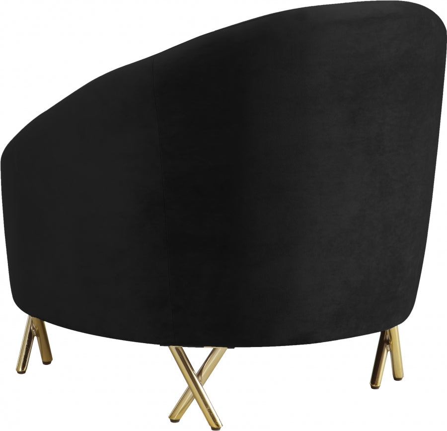 Chaise serpentine en velours