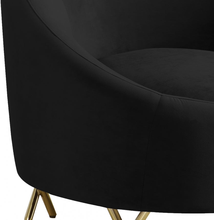 Chaise serpentine en velours