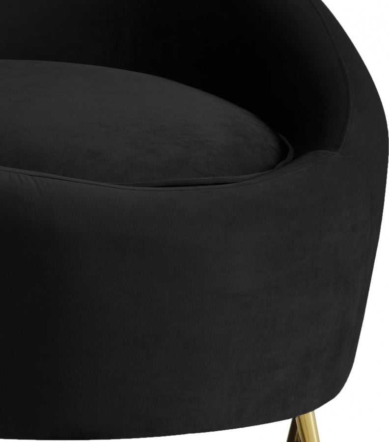 Chaise serpentine en velours