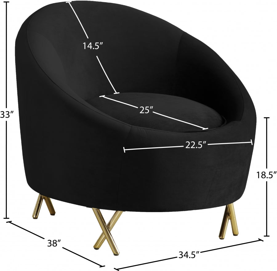 Chaise serpentine en velours