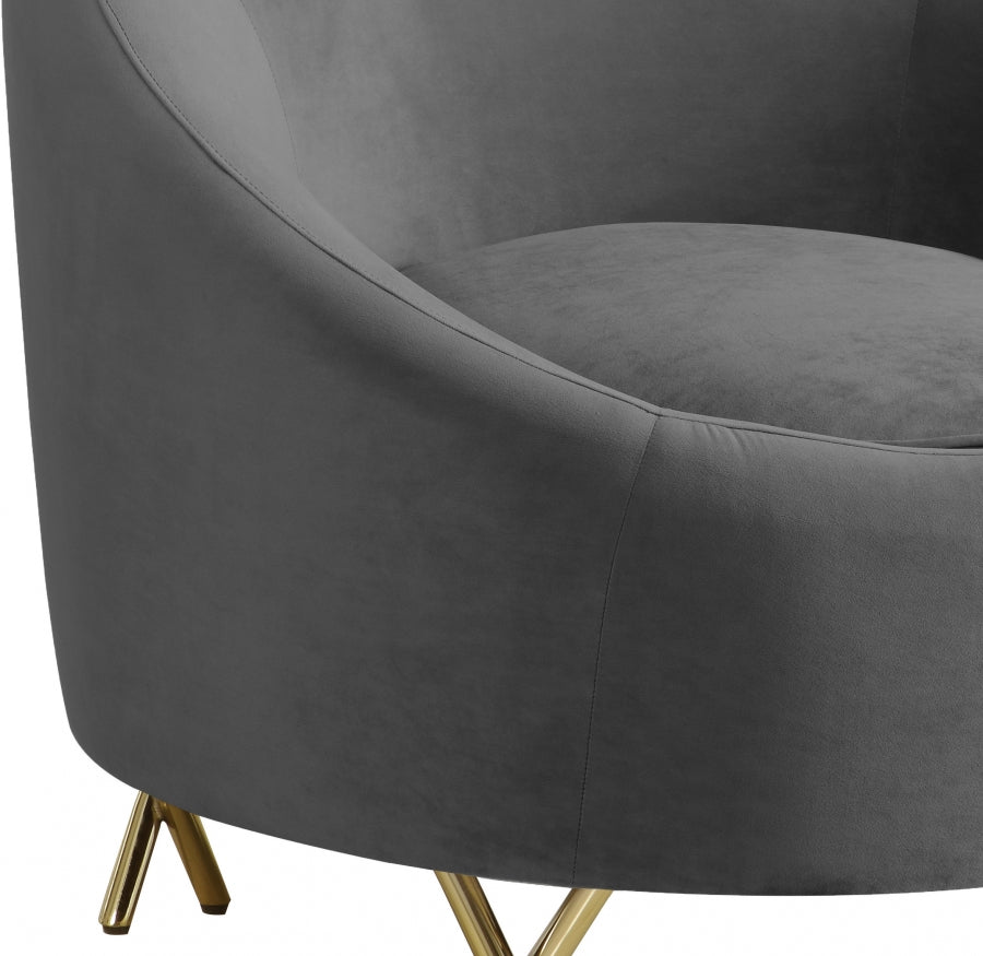 Chaise serpentine en velours