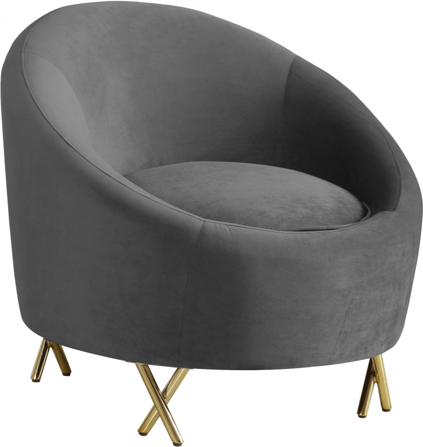 Chaise serpentine en velours