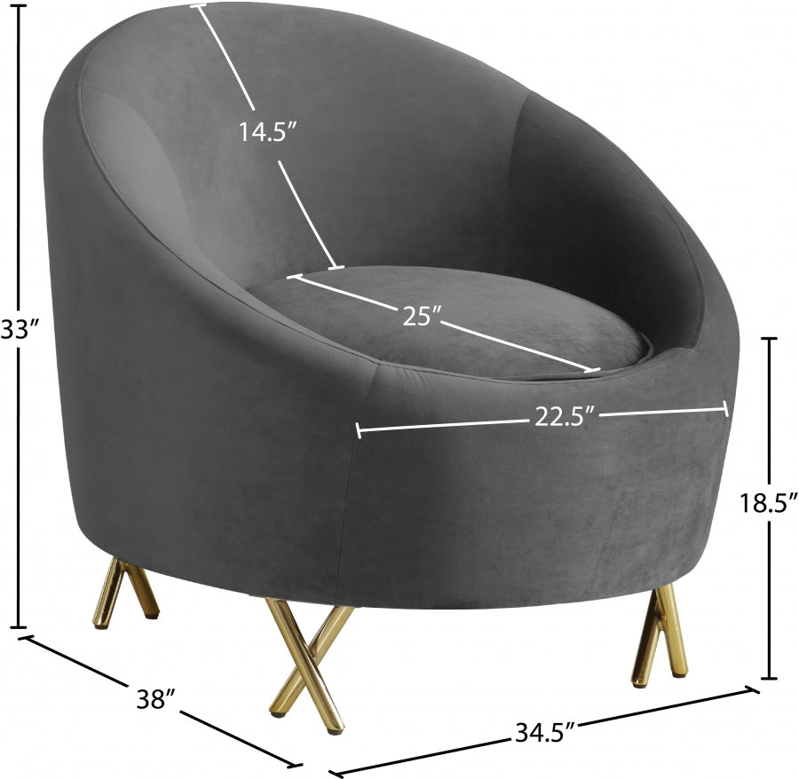 Chaise serpentine en velours