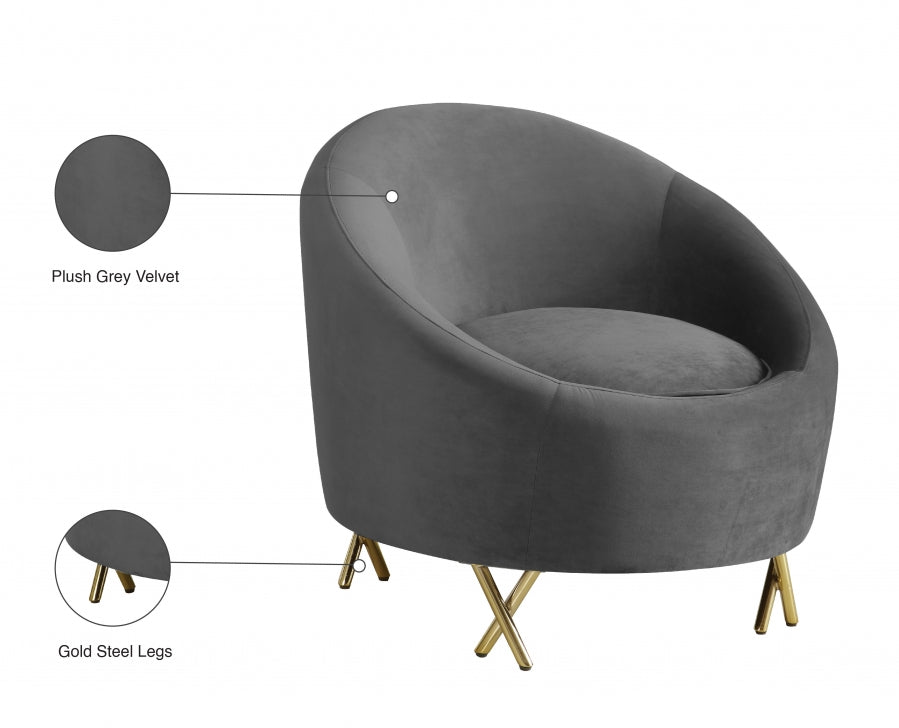 Chaise serpentine en velours