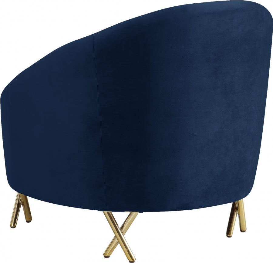 Chaise serpentine en velours