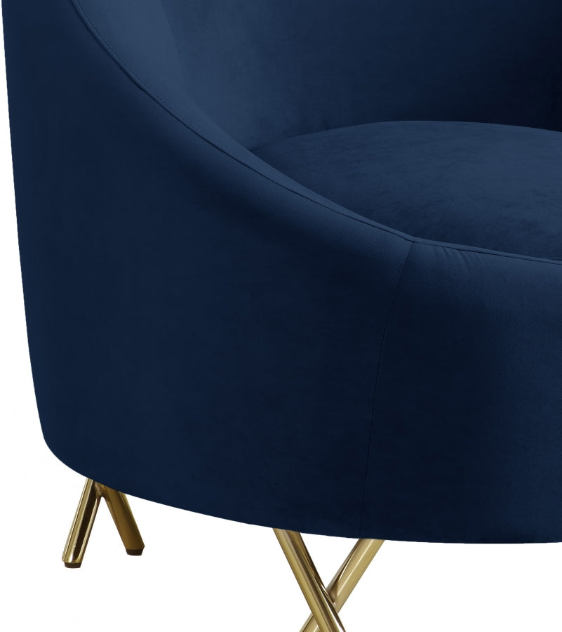 Chaise serpentine en velours