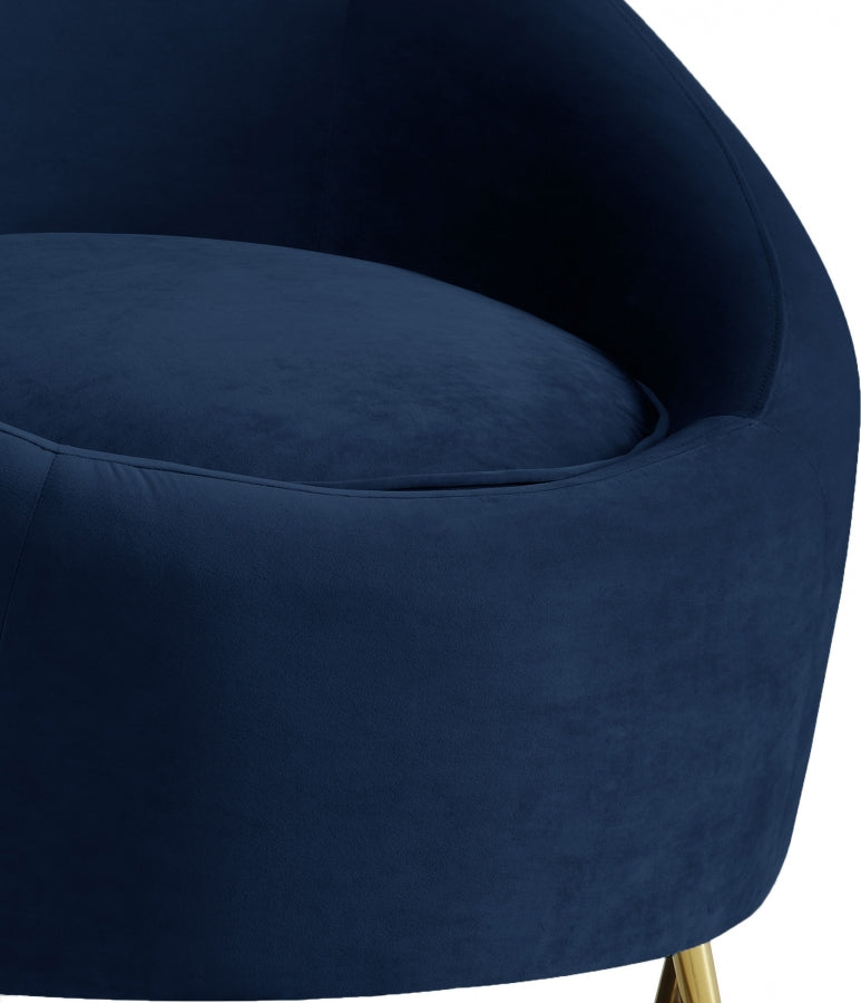 Chaise serpentine en velours
