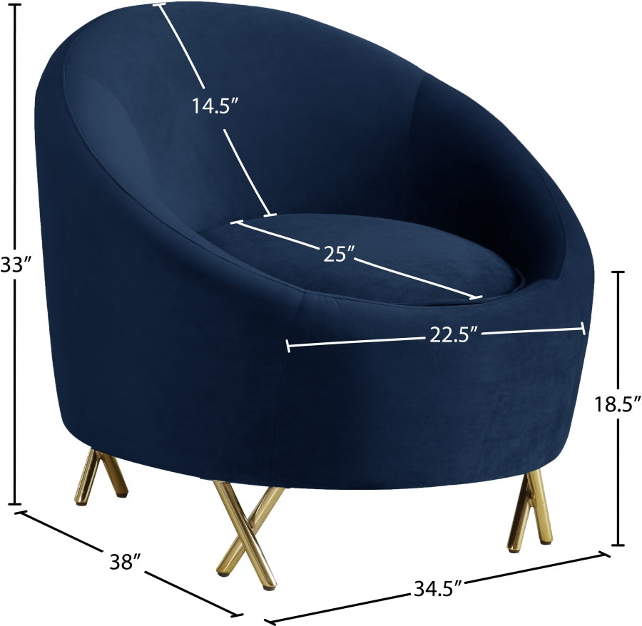Chaise serpentine en velours