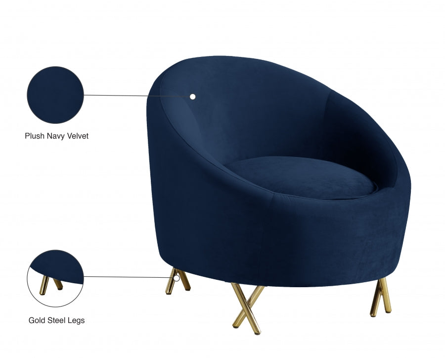 Chaise serpentine en velours