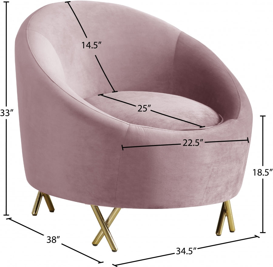 Chaise serpentine en velours