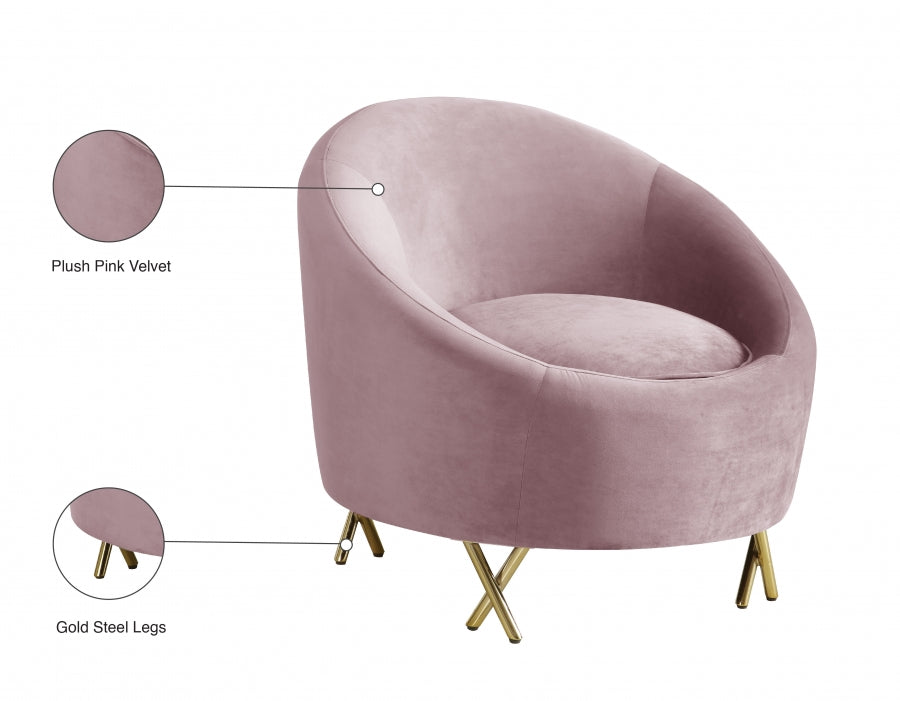 Chaise serpentine en velours