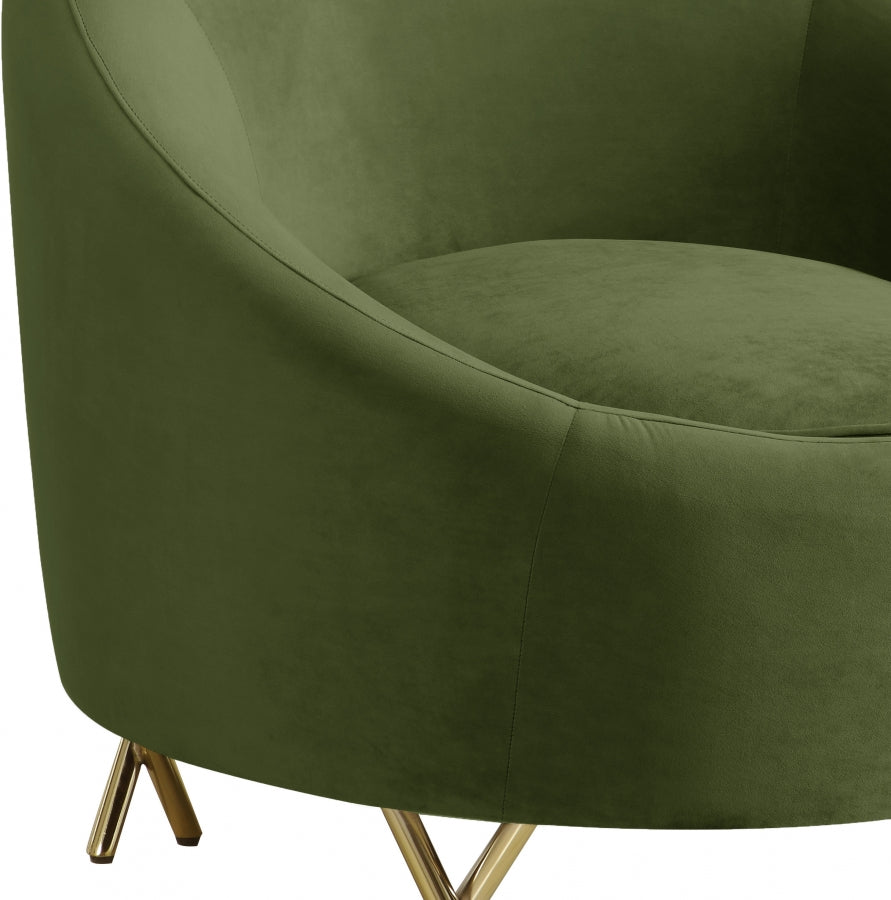 Chaise serpentine en velours