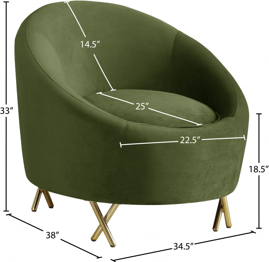 Chaise serpentine en velours