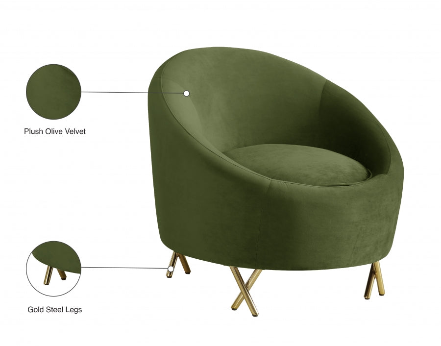 Chaise serpentine en velours