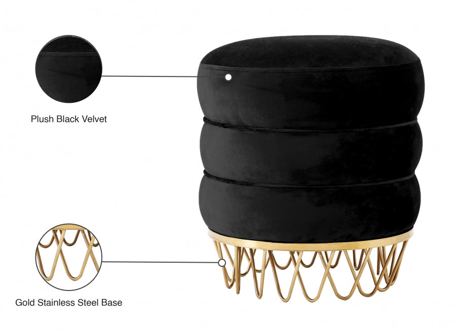 Pouf en velours Revolve | Tabouret