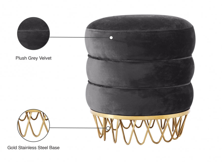 Pouf en velours Revolve | Tabouret