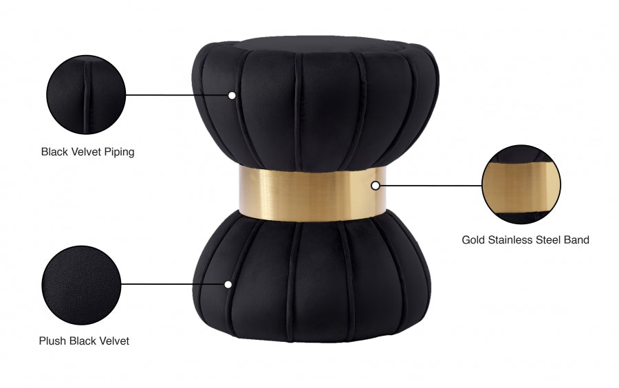Pouf en velours Vino | Tabouret