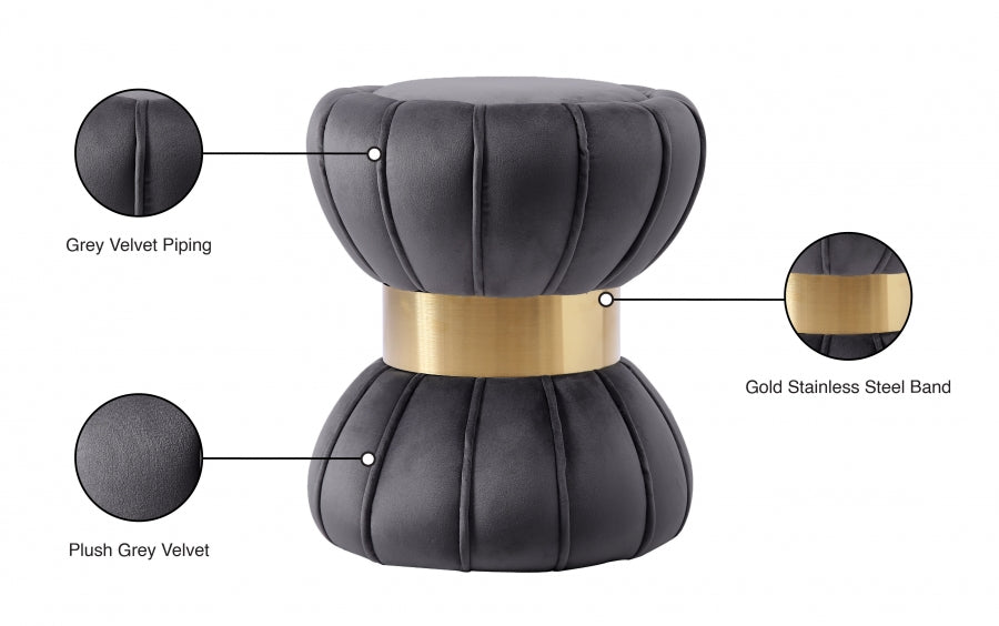Pouf en velours Vino | Tabouret