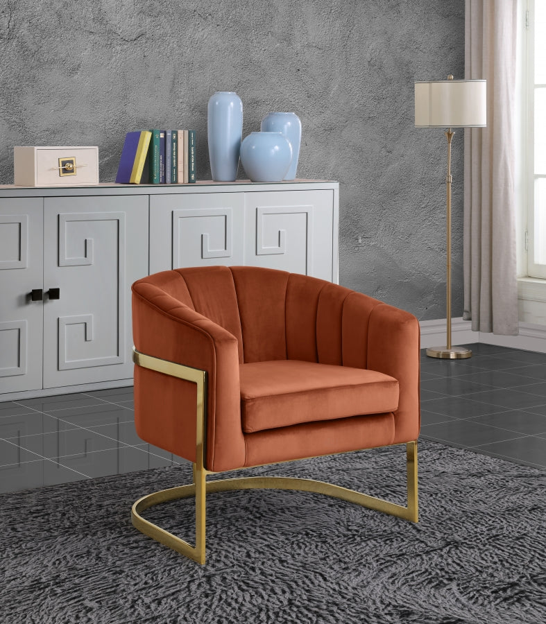 Chaise d'appoint en velours Carter