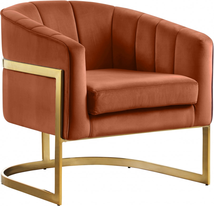 Chaise d'appoint en velours Carter