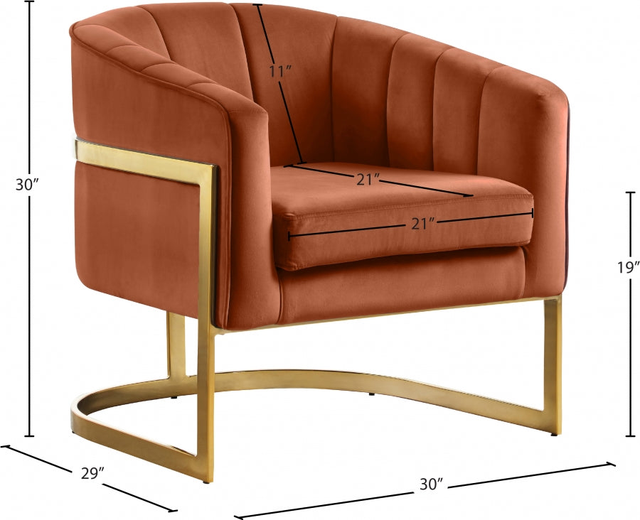 Chaise d'appoint en velours Carter