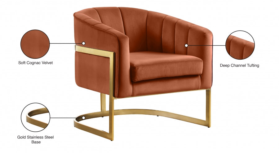 Chaise d'appoint en velours Carter
