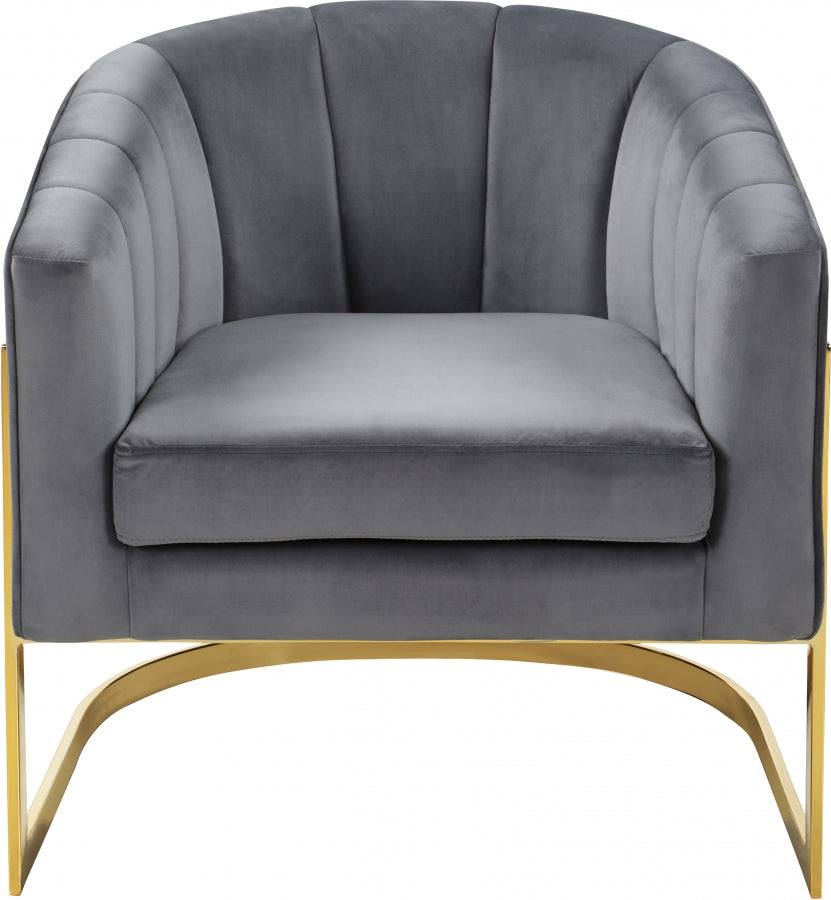 Chaise d'appoint en velours Carter