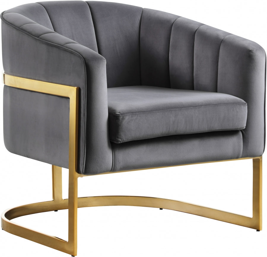 Chaise d'appoint en velours Carter