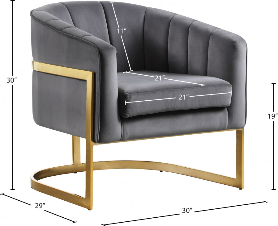 Chaise d'appoint en velours Carter