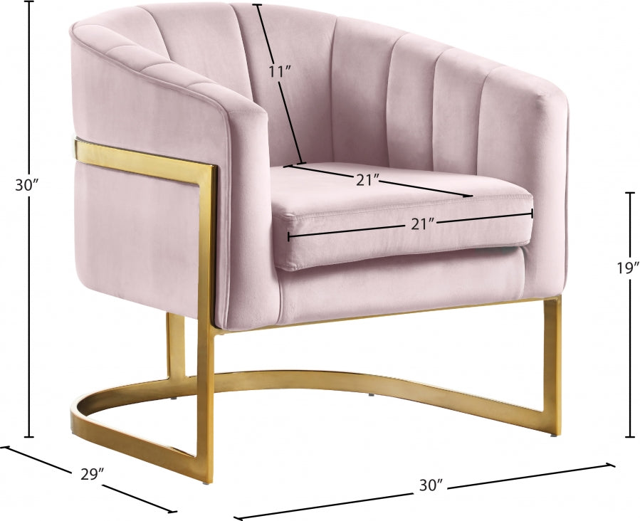 Chaise d'appoint en velours Carter