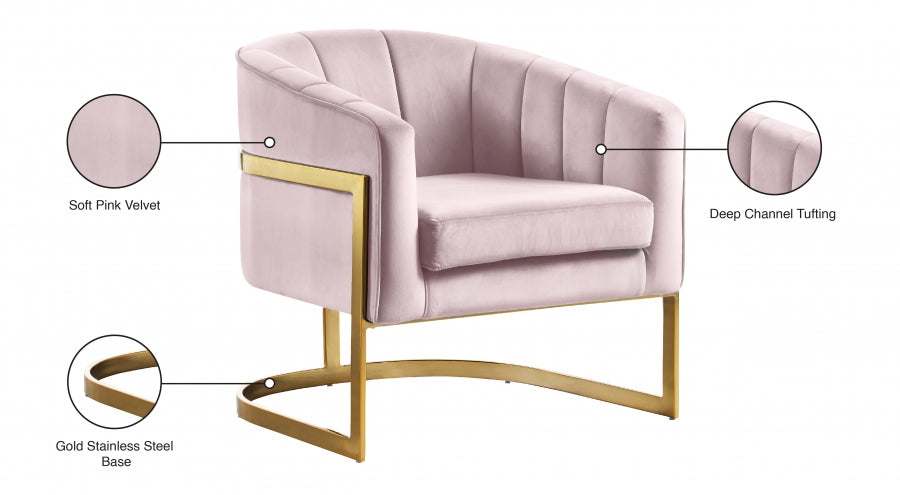 Chaise d'appoint en velours Carter