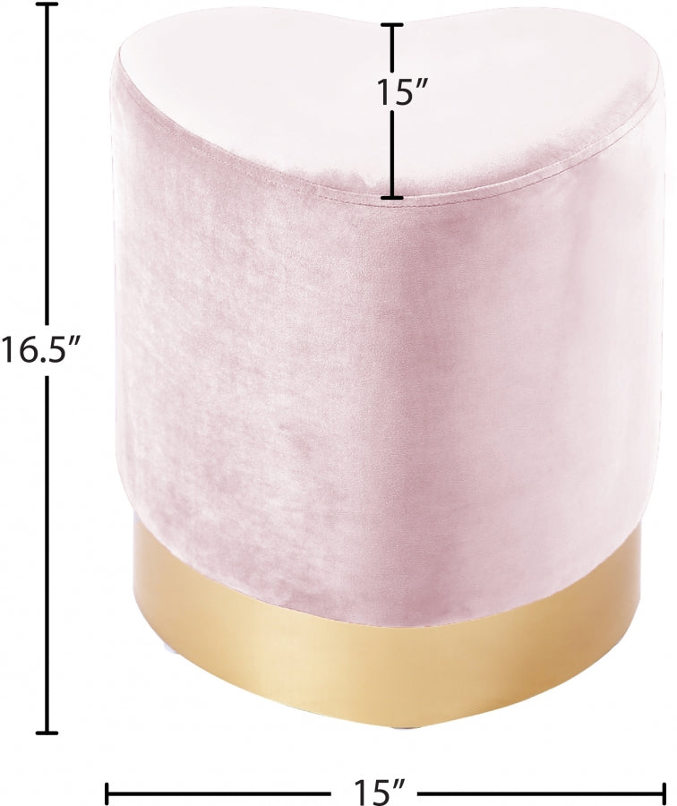 Pouf en velours cœur | Tabouret 