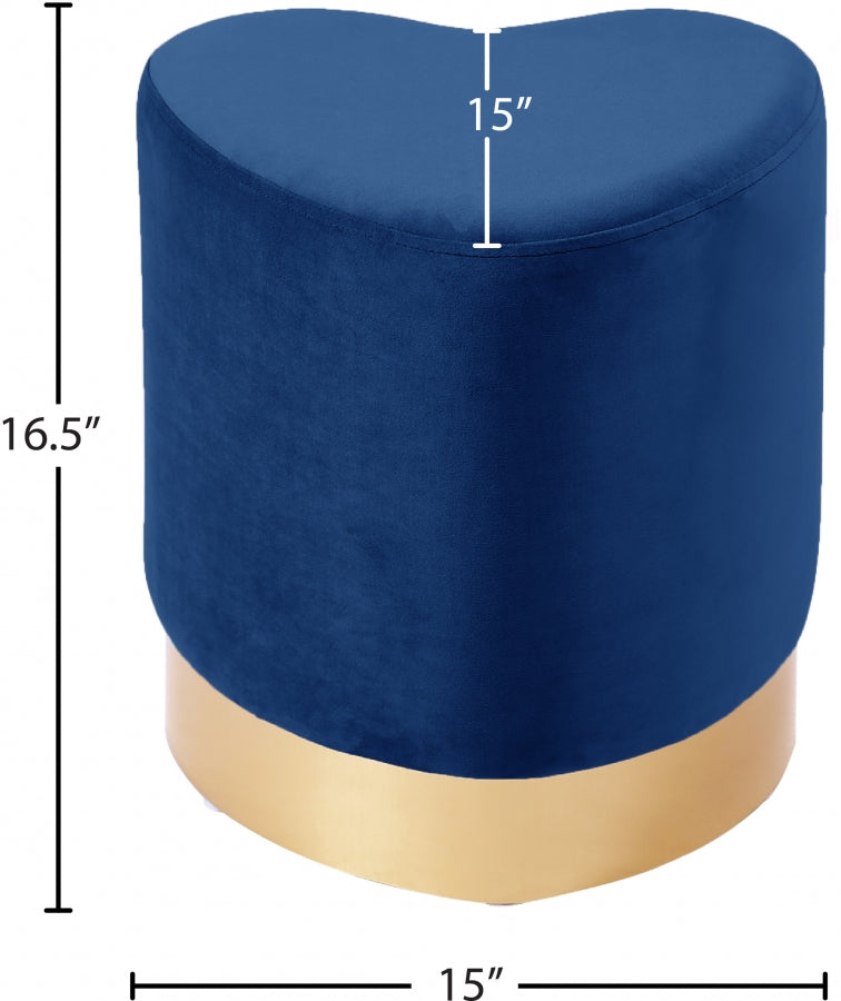 Pouf en velours cœur | Tabouret 