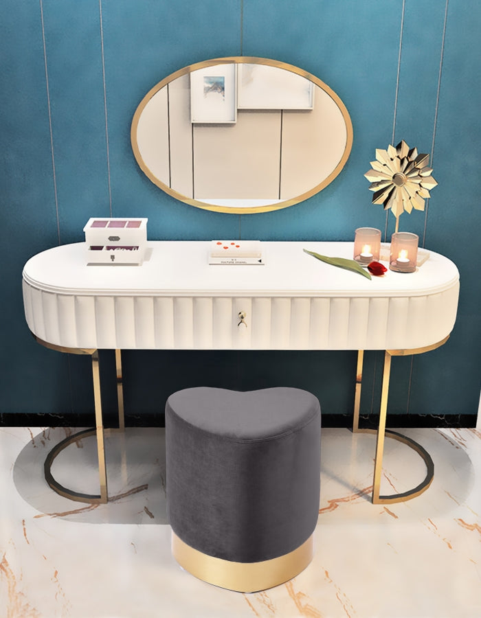 Pouf en velours cœur | Tabouret 
