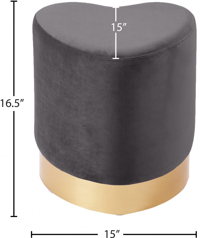Pouf en velours cœur | Tabouret 