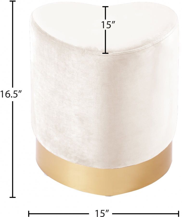 Pouf en velours cœur | Tabouret 