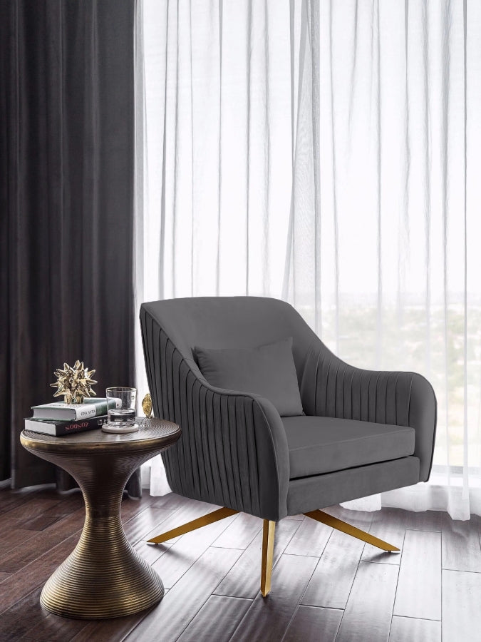 Chaise d'appoint pivotante en velours Paloma
