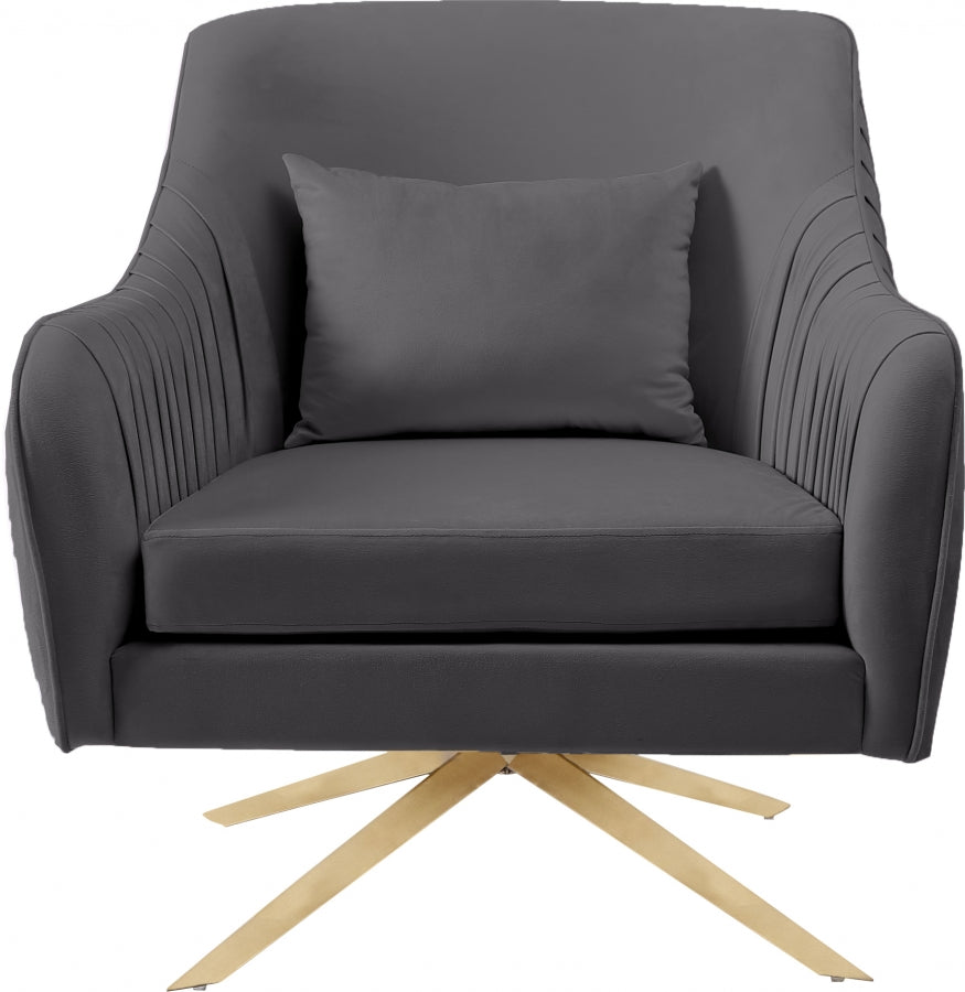 Chaise d'appoint pivotante en velours Paloma