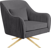 Chaise d'appoint pivotante en velours Paloma