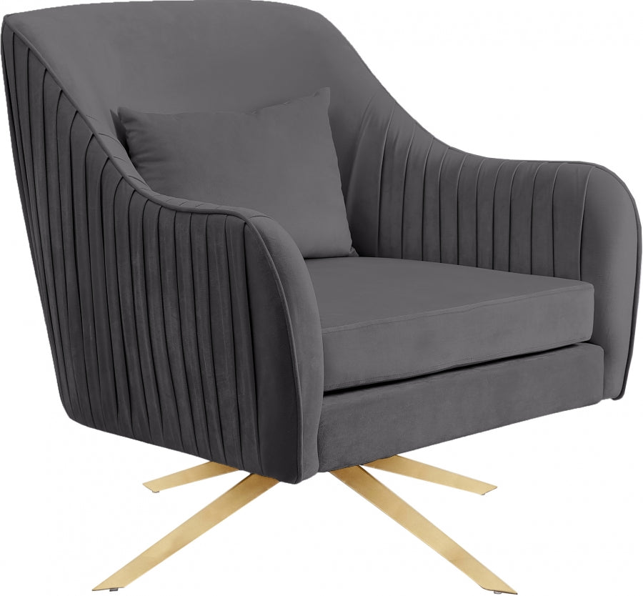 Chaise d'appoint pivotante en velours Paloma