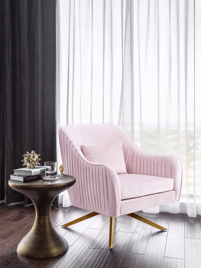 Chaise d'appoint pivotante en velours Paloma