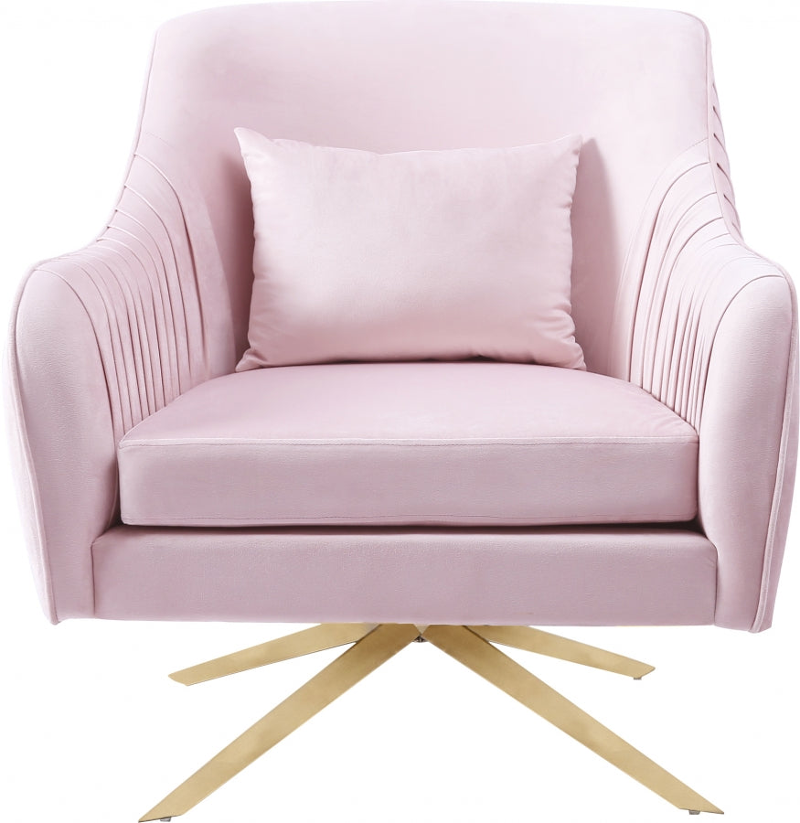 Chaise d'appoint pivotante en velours Paloma