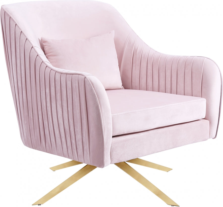 Chaise d'appoint pivotante en velours Paloma